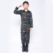 童裝   兒童虎斑迷彩套裝  演出服  軍訓服  兒童蛙服 廠家直銷