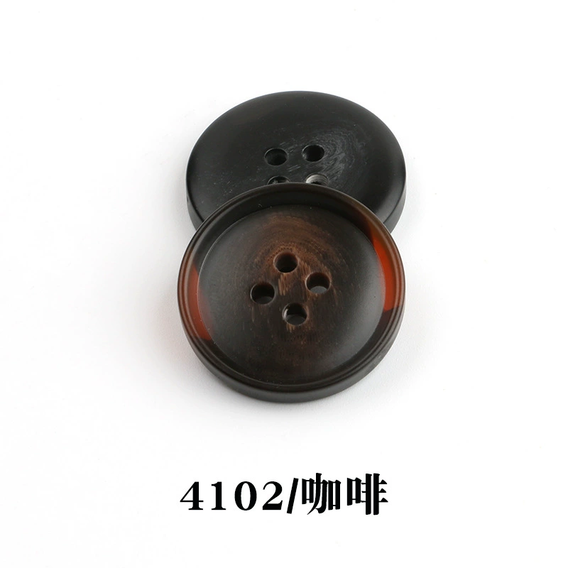 Spot wholesale resin pattern button suit button round edge four-eye coat windbreaker suit jacket button 4100
