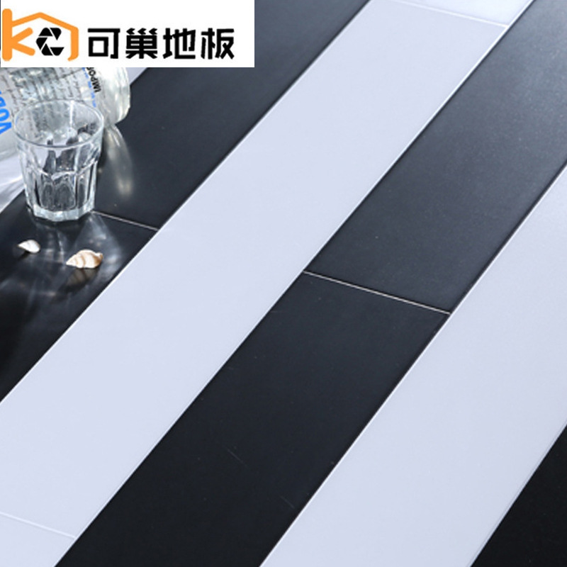 可巢 特价木地板强化复合地板厂家批发个性纯白黑色亚光复古地板|ms