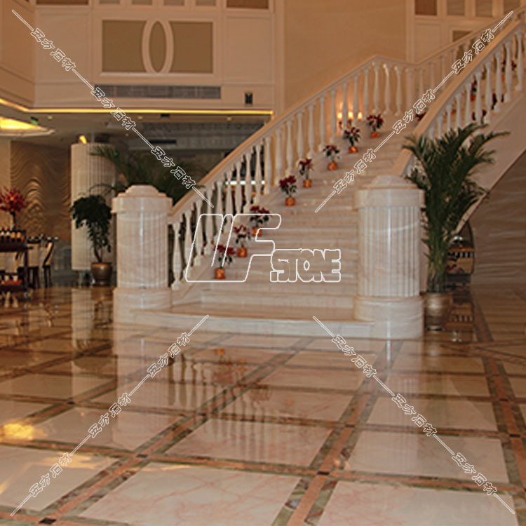 天然大理石樓梯踏步 台階 踢腳石材 旋轉樓梯整套加工定做