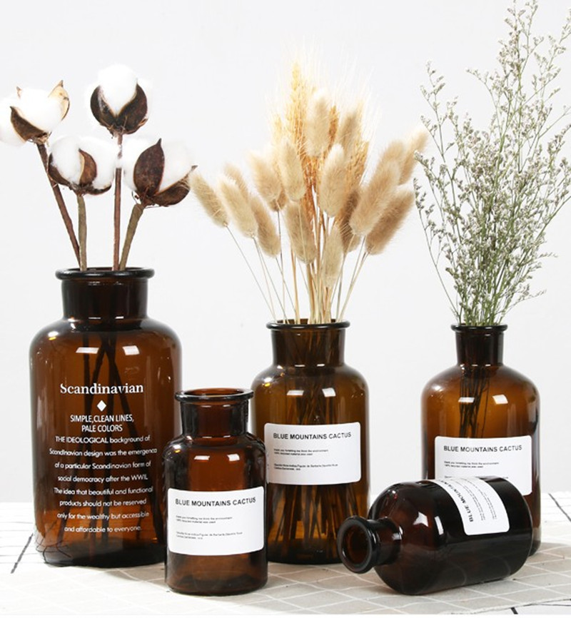 定制北欧小华瓶ins风透明客厅装饰花器摆件饰品水培玻璃花瓶