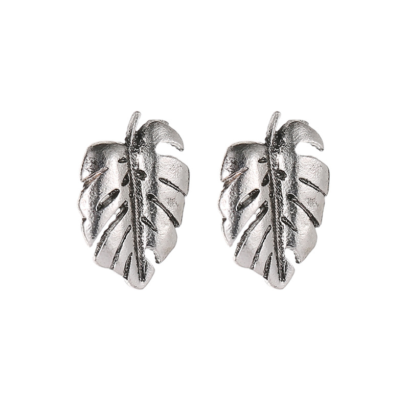 Vente Chaude En Europe Et En Amérique Boucles D'oreilles Personnalité Tortue Shell Boucles D'oreilles Alliage Placage Antique Et Or Argent Feuille En Forme De Boucles D'oreilles Plume Goujons display picture 8