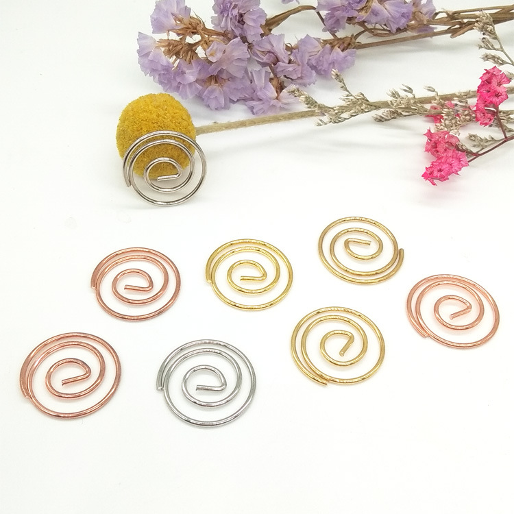 几何形状玫瑰金回形针创意造型曲别圆形回形针办公好文具