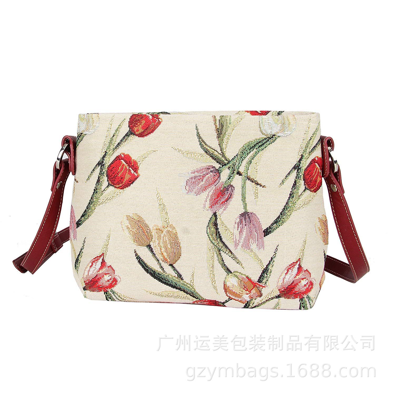 厂家专业定 制新款印花百搭帆布斜跨包 简约斜跨单肩女包