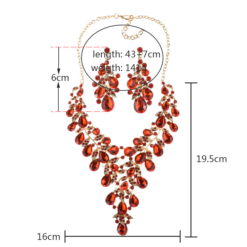 Glam Fashion Water Droplets Artificial Crystal Alloy Plating Artificial Gemstones Earrings Necklace Jewelry Set display picture 1