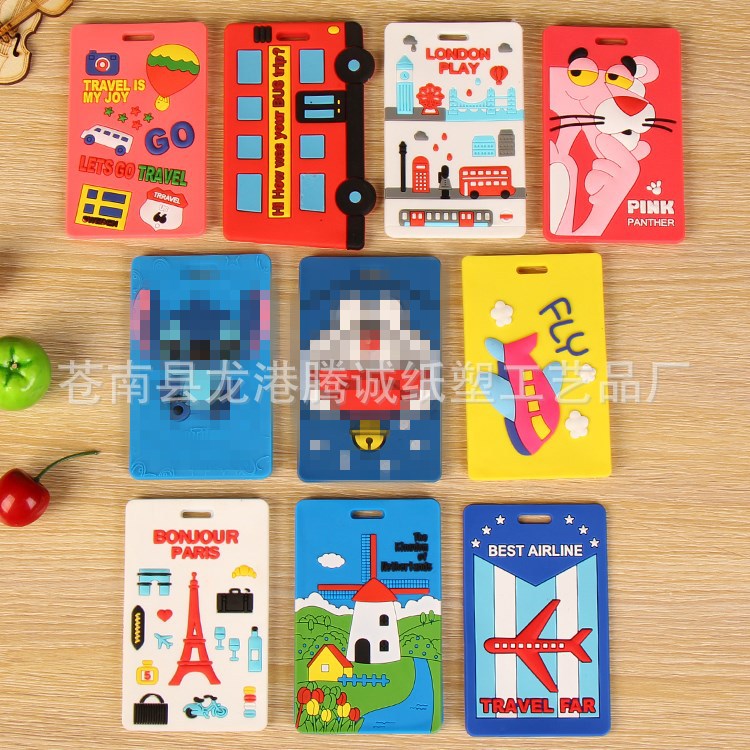 Anti-degaussing PVC Cartoon Card Set Luggage Tag Boarding Tag Luggage Tag Creative Transparent Card Set