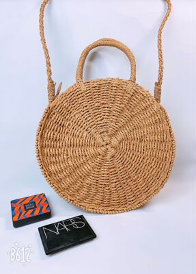 weave Foreign trade 2020 paragraph Max circular One shoulder Messenger Female bag Sandy beach One piece On behalf of