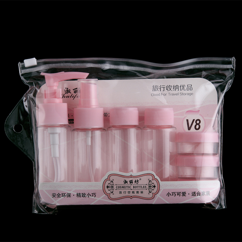 Shulifang PVC24-134 50ml traje de viaje 7 piezas bolsa de agua cosmética portátil sub-botella
