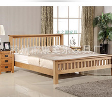 青島家具廠家生產 全實木家具白橡木雙人兒童床 歐式 榫卯結構