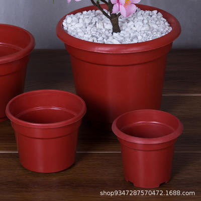 廠家直銷清明節祭祀插菊花塑料花盆仿真花 18頭菊AB180紅色17口徑