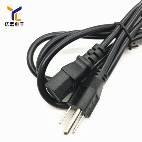 Pure copper 1.5 meters 3*0.75 square American standard three-pin American standard three-core power cord