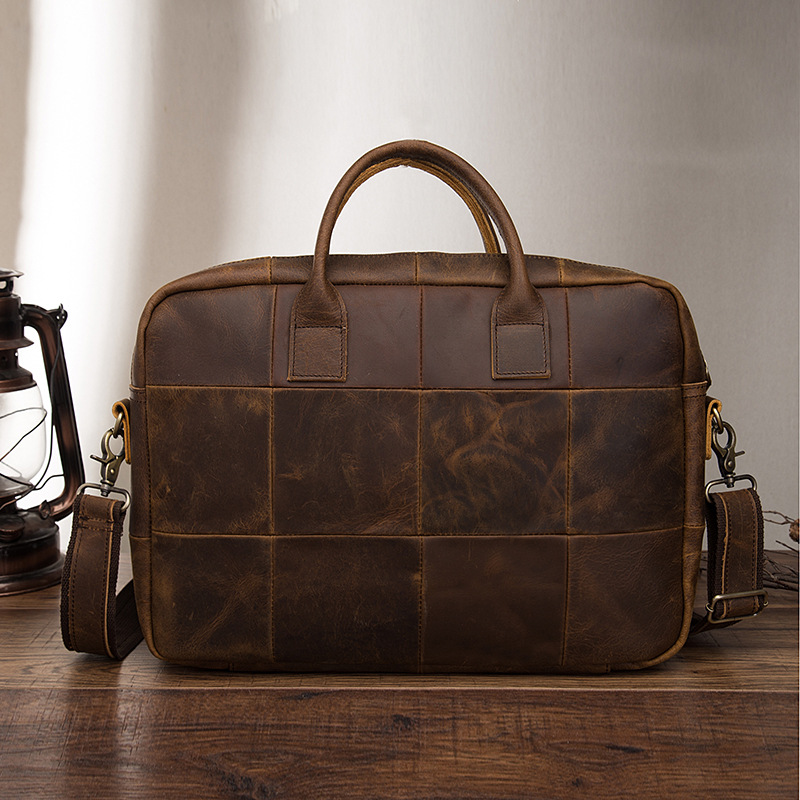 9705791048 2068518898 Men Oil Waxy Leather Antique Design Business Travel Briefcase Laptop Bag Fashion Attache Messenger Bag Tote Portfolio Male k1013