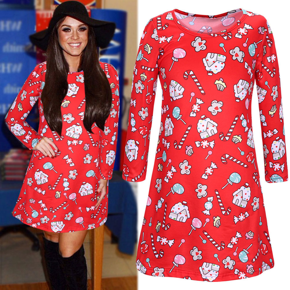 Floral Print A Line Dress Plus Size Loose Fit Autumn Winter Ideal for Casual Wear or Special Occasions Wholesale