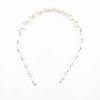 Hair accessory from pearl, wavy steel wire, headband, beaded bracelet handmade, Korean style, simple and elegant design