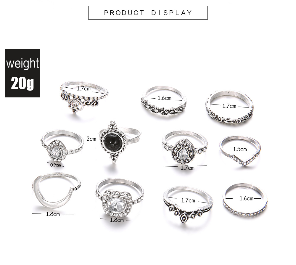 Simple Style Heart Alloy Women'S Ring Sets display picture 2