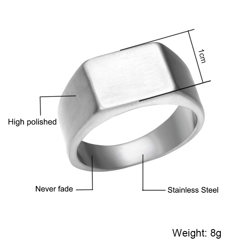 Bague En Acier Inoxydable Lisse Ronde De Couleur Unie Simple En Gros Nihaojewelry display picture 6