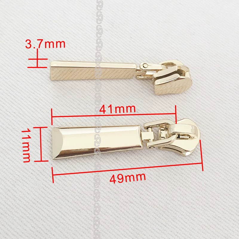 Copper bag with zipper, metal train