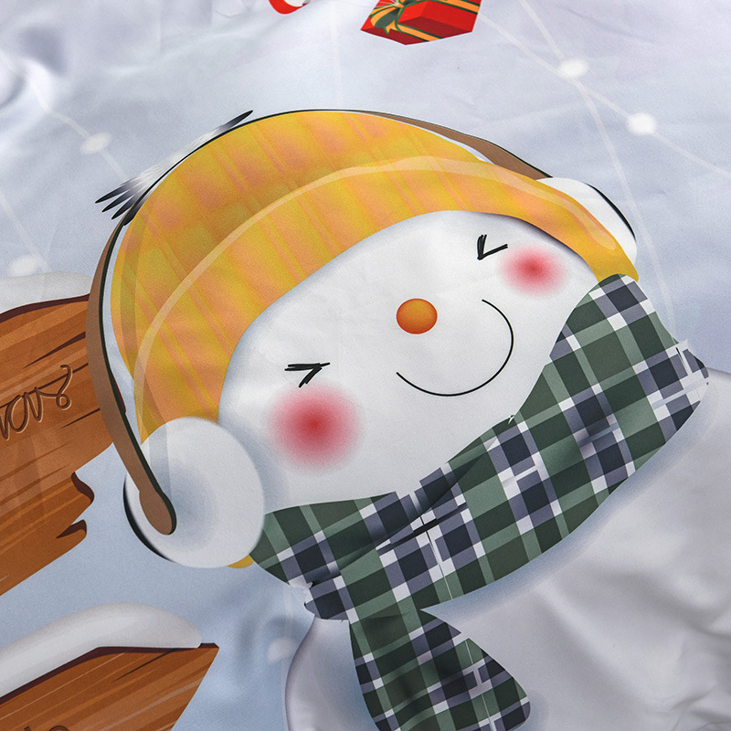 ebay亚马逊wish圣诞节欢乐圣诞老人快乐礼物外贸3D数码床上三件套