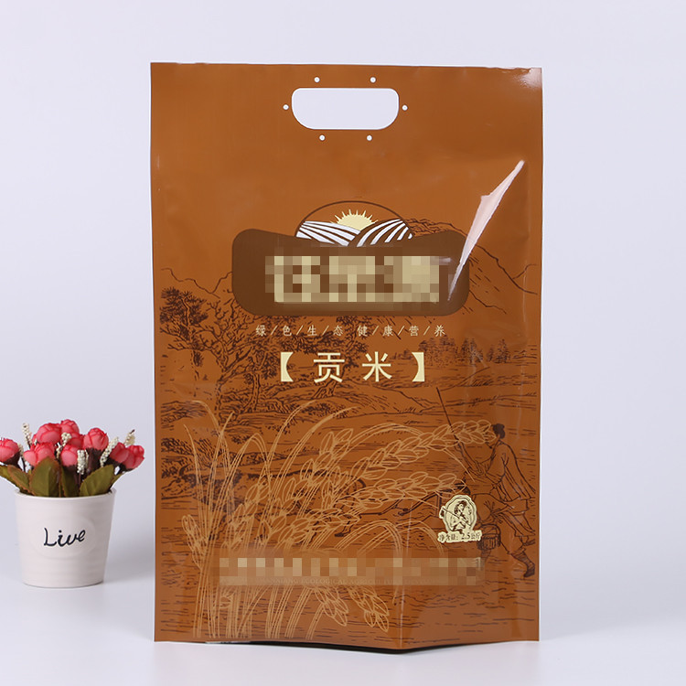印刷 1KG小米食品包装袋 ５公斤贡米手提扣塑料袋 粗粮手提包装袋