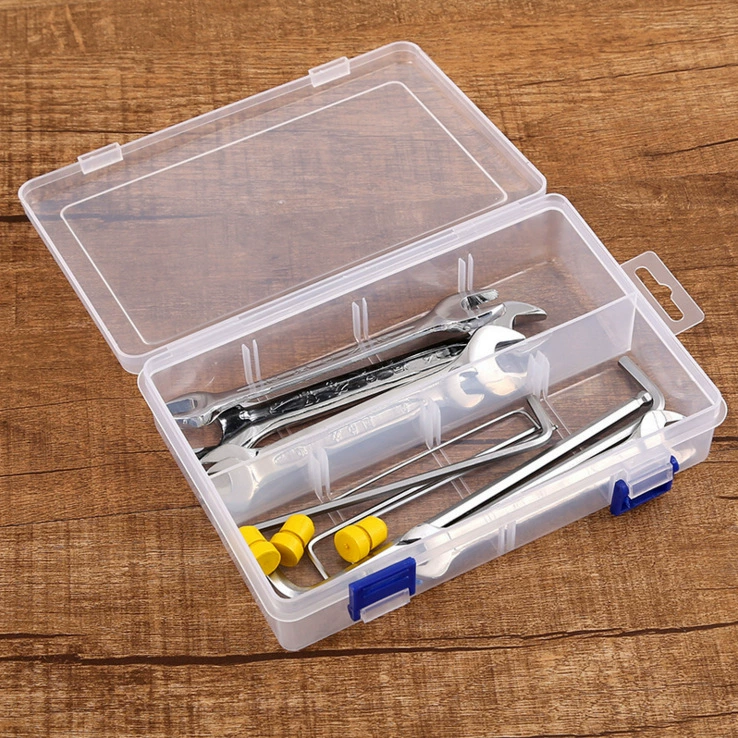 Lego Parts Classification Empty Box Component Tool Box Transparent Covered Plastic Large Thickened 8-grid Storage Box