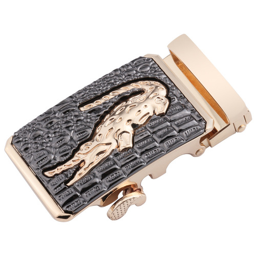 Dandali manufacturer 4.0 belt automatic buckle buckle head men's belt buckle alloy black surface two-piece set