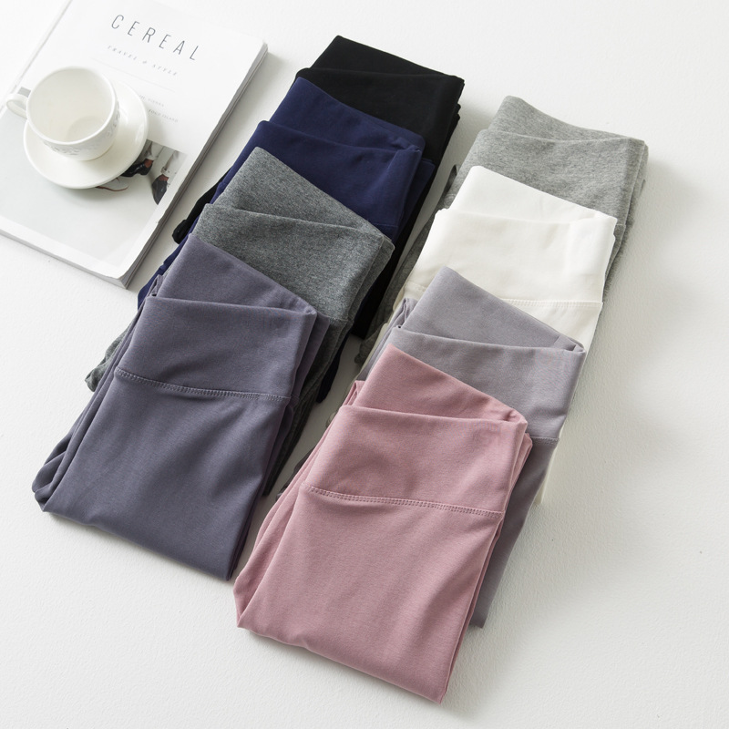6625#纯棉交叉腰薄款打底裤女士外穿大码高腰弹力显瘦小脚长裤
