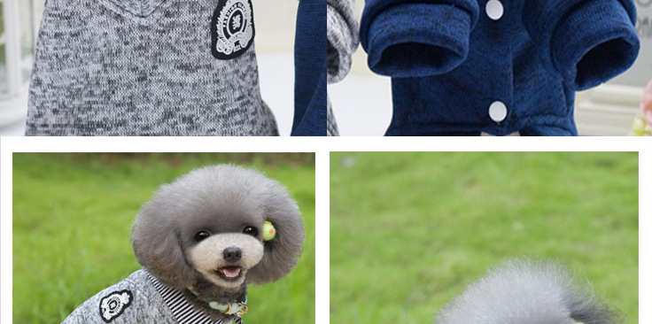 Pet supplies, pet clothing manufacturer wholesale spring and autumn Korean-style lapel two-leg hoodies, fleece hoodies, dog clothes detail image 9