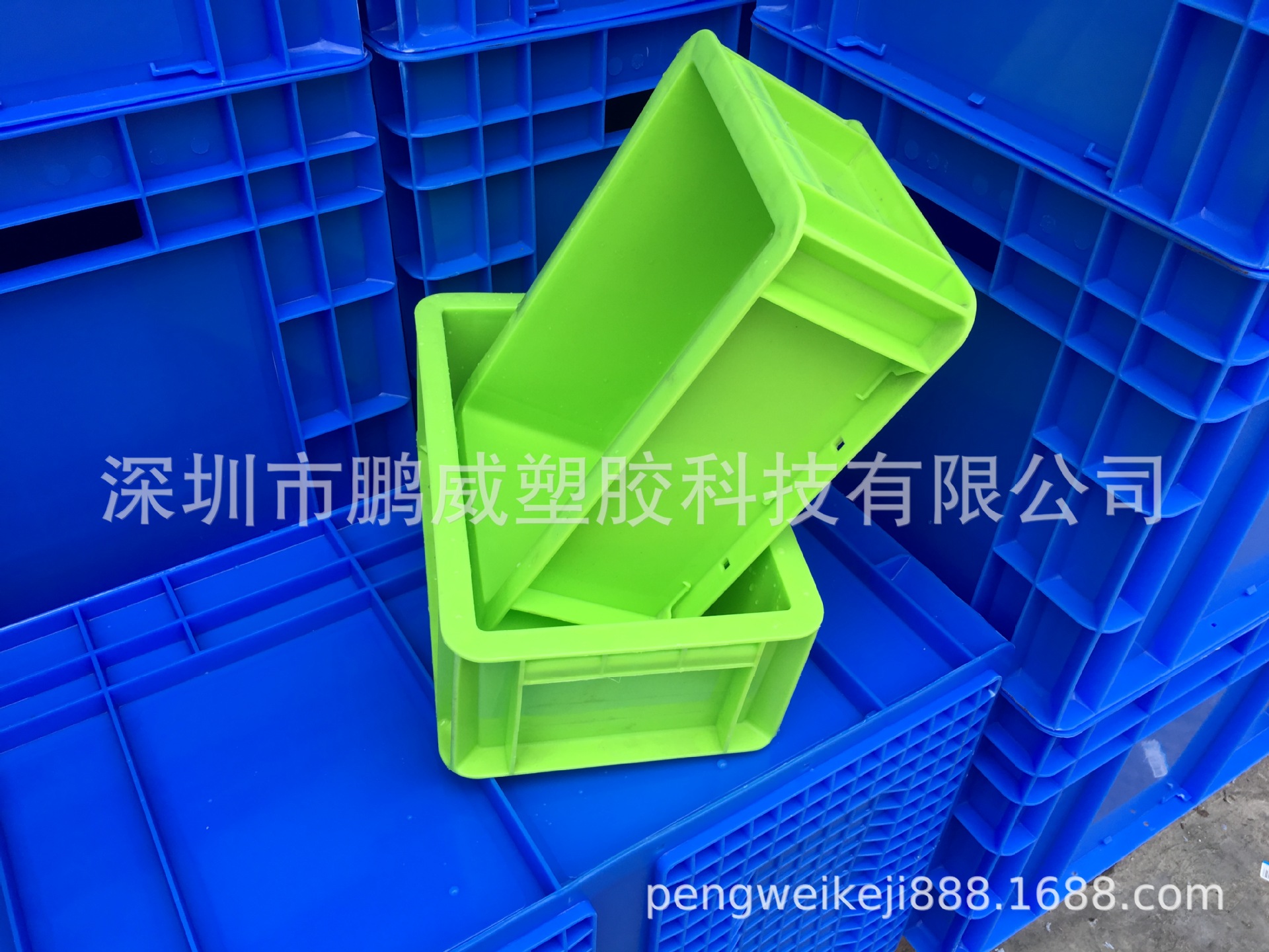 供应上海丰田汽配EU周转箱 加厚1斤重绿色EU箱 汽配城堆叠EU箱