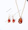 Crystal, zirconium, pendant, necklace and earrings, set, accessory, sweater, Aliexpress, European style, with gem