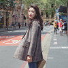 Plaid girl 2018 Autumn new pattern leisure time Easy temperament Little Long sleeve Retro Versatile have cash less than that is registered in the accounts coat