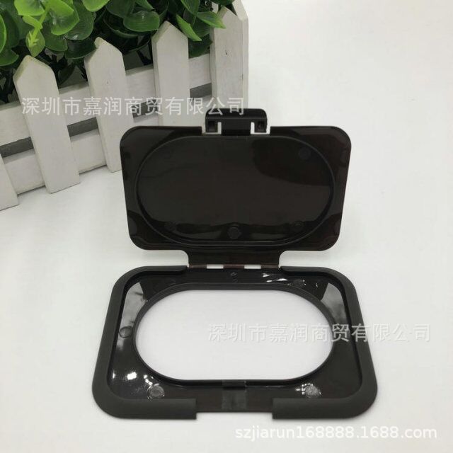 供应儿童湿巾盖塑料翻盖化妆棉湿纸巾盒子磨砂长方盖子塑胶揭盖