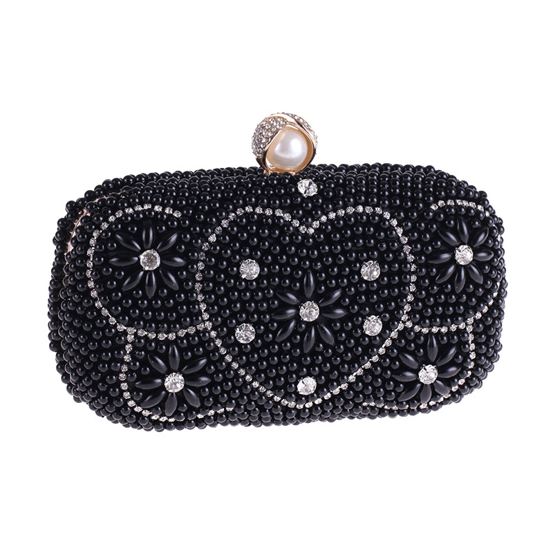 Pearl Banquet Heart-shaped Handbag Small Square Bag display picture 24