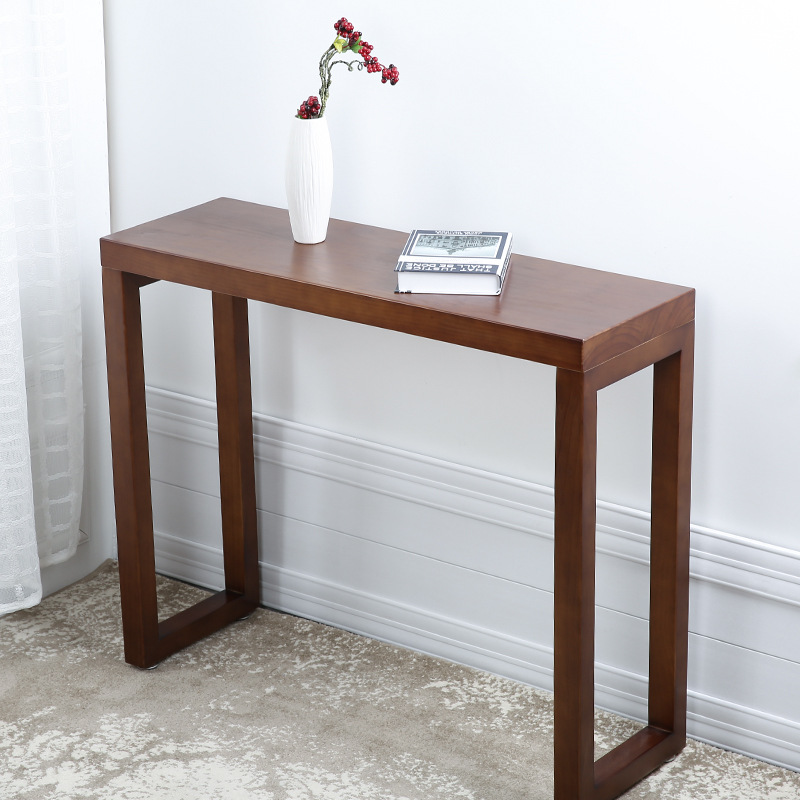 solid wood Entrance station Modern minimalist solid wood Vestibule Sofa backrest Narrow table Bar a few Altar Console Tables
