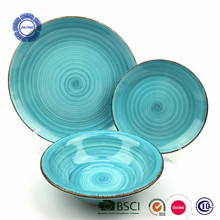 陶瓷餐具批发外贸尾单出口南美市场手绘陶瓷杯碗盘套装亮光釉