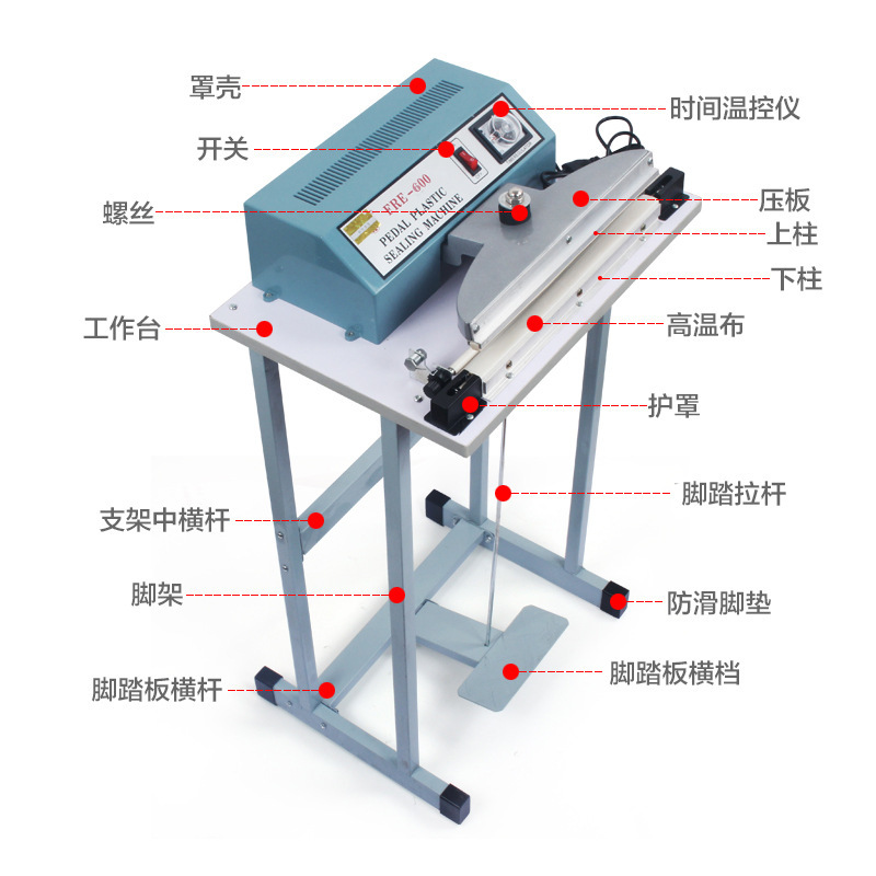 B型脚踏封口机配件开关脚架工作台日欧牌使用|ms