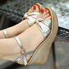 Summer high sandals, universal golden footwear platform, 2023, plus size