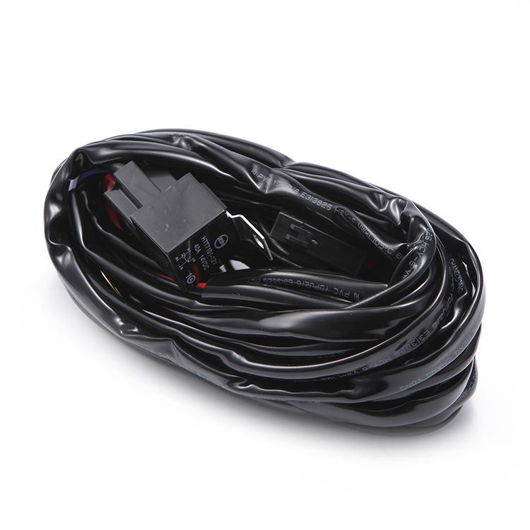 Modificación del coche una arrastre dos 12V 3 M flash LED tira luz interruptor línea conjunto faro trabajo luz proyector cableado arnés cableado