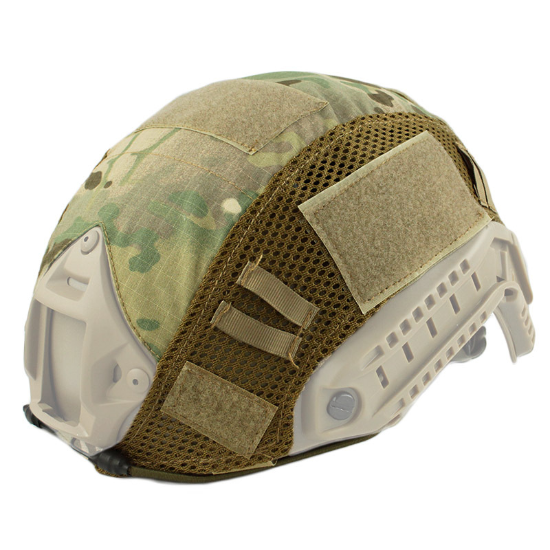 Casco táctico rápido serie casco especial de tela de malla camuflaje casco táctico cubierta Velcro casco de tela