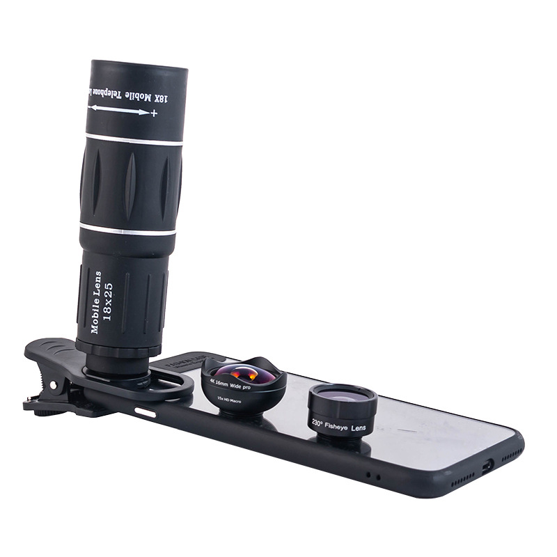 XYXD手机长焦望远镜头广角微距鱼眼四合一套装高清外置摄像头|ms