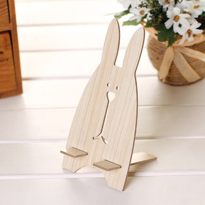 Creativo DIY titular de teléfono móvil de madera lindo conejo titular de teléfono móvil universal soporte de teléfono móvil perezoso fábrica
