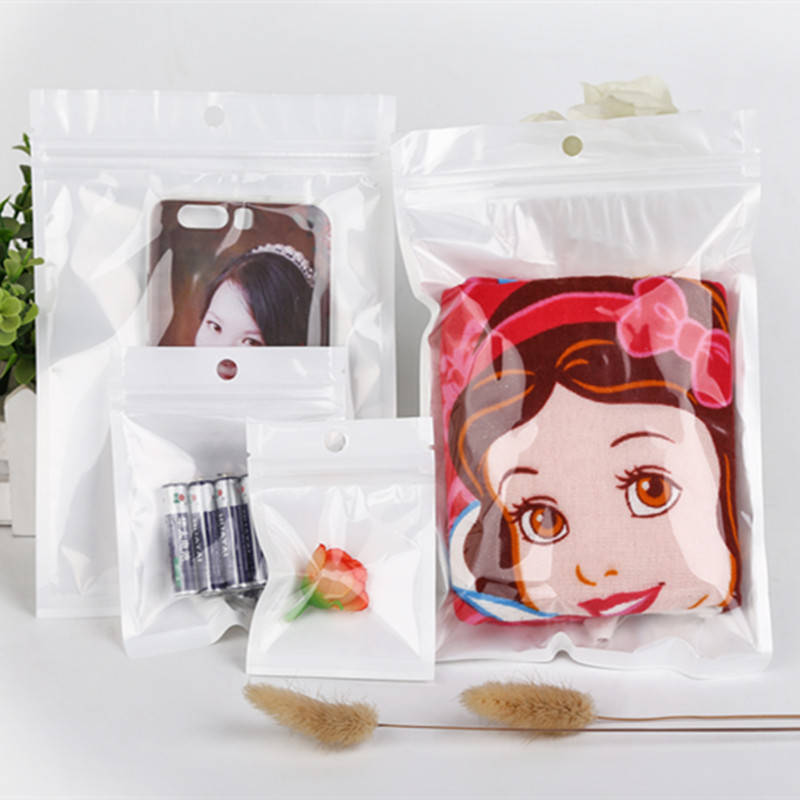 廠家 珠光膜陰陽骨袋 白色自封袋子 塑料服裝包裝袋 手機殼袋