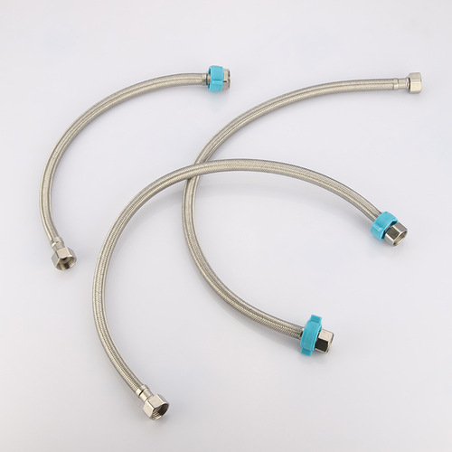 Factory direct supply 304 stainless steel metal braided hose bathroom toilet 4-point water inlet pipe hose water heater