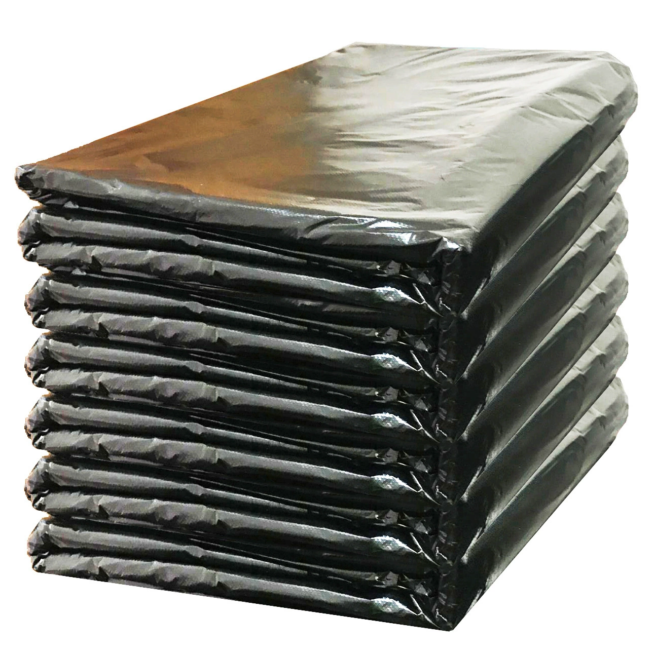 Black plastic garbage bag, increased thickness