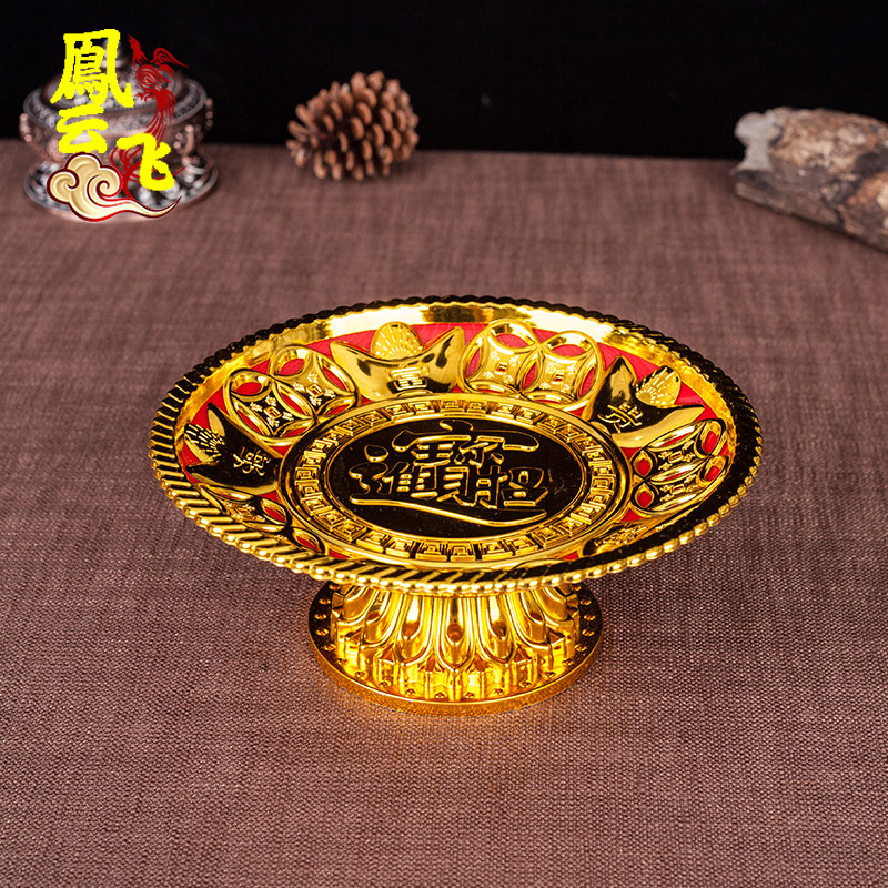 Buddha statue decoration hollow plastic fruit plate for religious worship and funeral supplies wholesale Buddhist ritual items