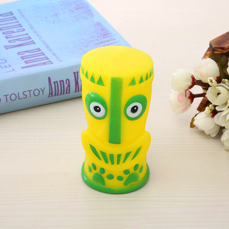 Juguete para mascotas maquillaje facial vinilo sonido educativo juguete interactivo perro molar diente limpieza juguete resistente a mordeduras en stock