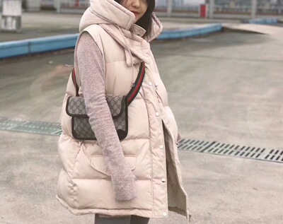 歐洲站冬裝女2017新款歐貨潮 韓版大毛領中長連帽羽絨服馬甲外套