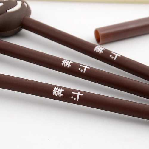 a17 Creative Cute Poop Water Pen Cartoon Realistic Poop Expression Shape Neutral Pen Black