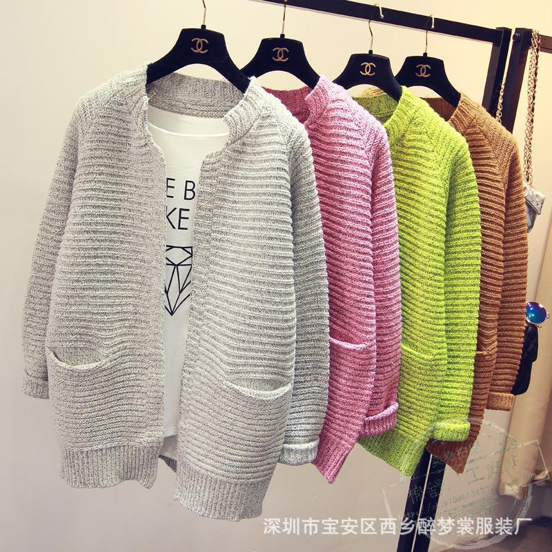 2018冬季热卖地摊服装 加厚女装开衫毛衣女式针织衫外套库存尾货