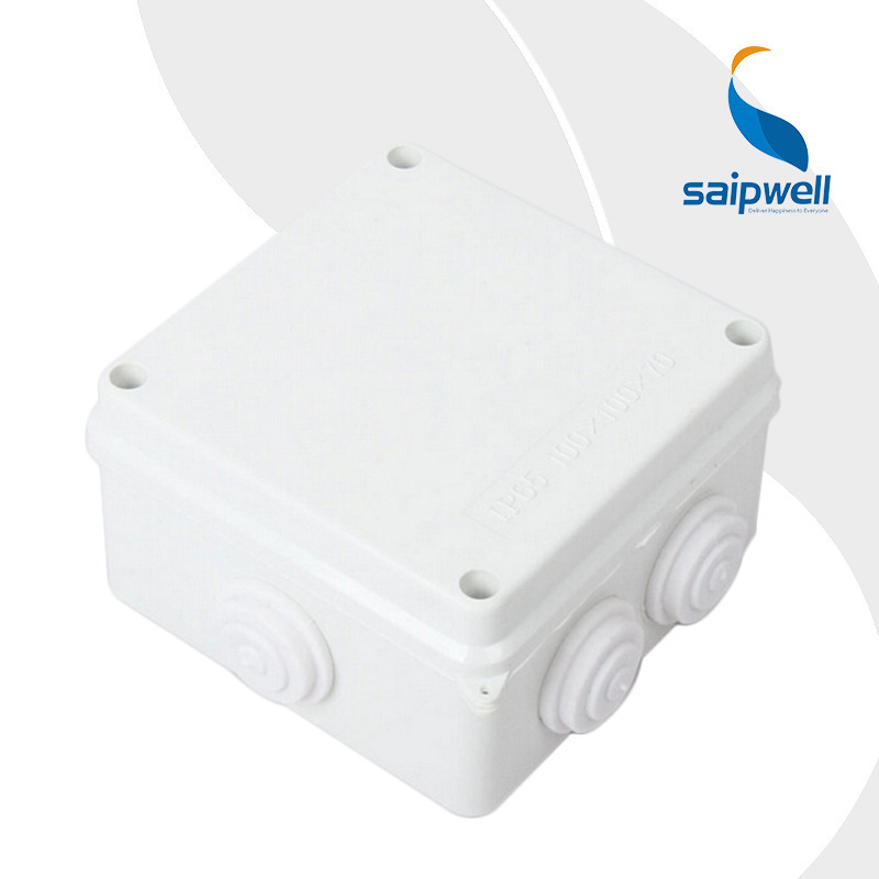 管道安装盒100*100*70带皮塞接线盒 带预留孔防水盒SP-P1-101070