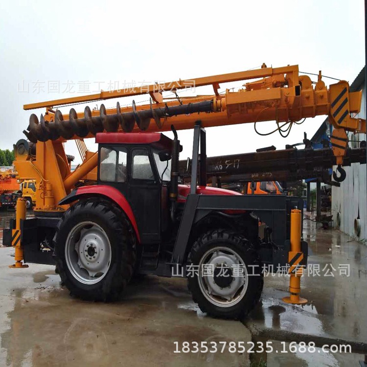 电网改造拖拉机吊车 吊电线杆越野吊车 打桩机一体重型多功能